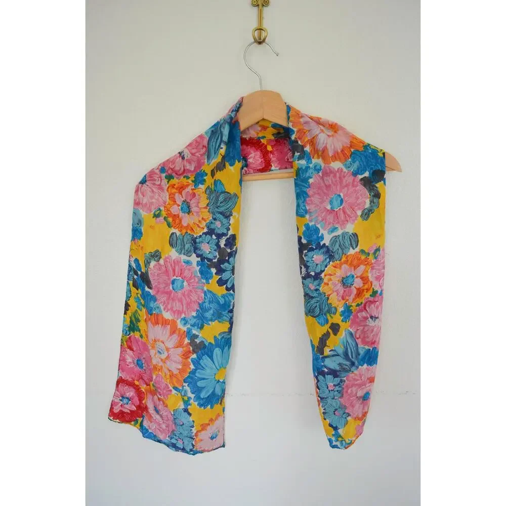 Silk Floral Rectangular Scarf